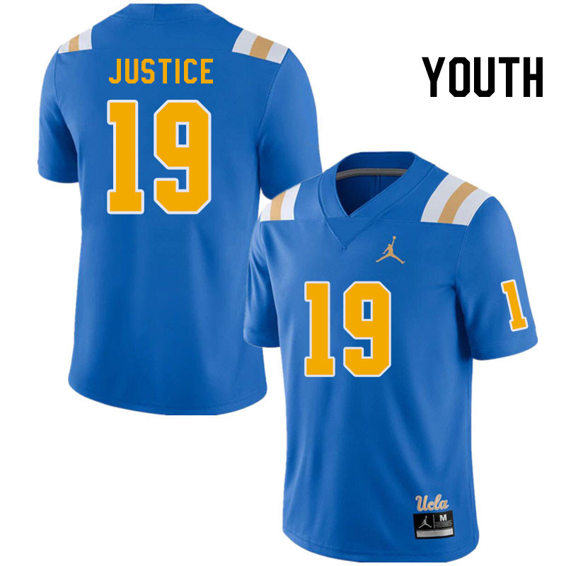 Youth #19 D.J. Justice UCLA Bruins College Football Jerseys Stitched Sale-Royal